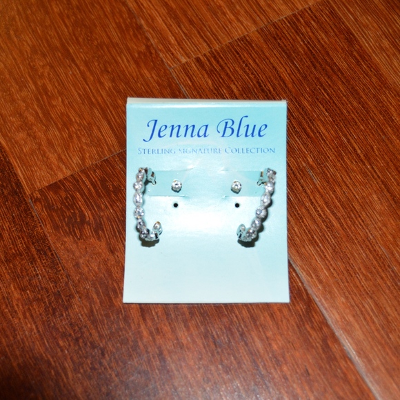 Jenna Blue Hoop and Stud Earrings - Picture 3 of 3